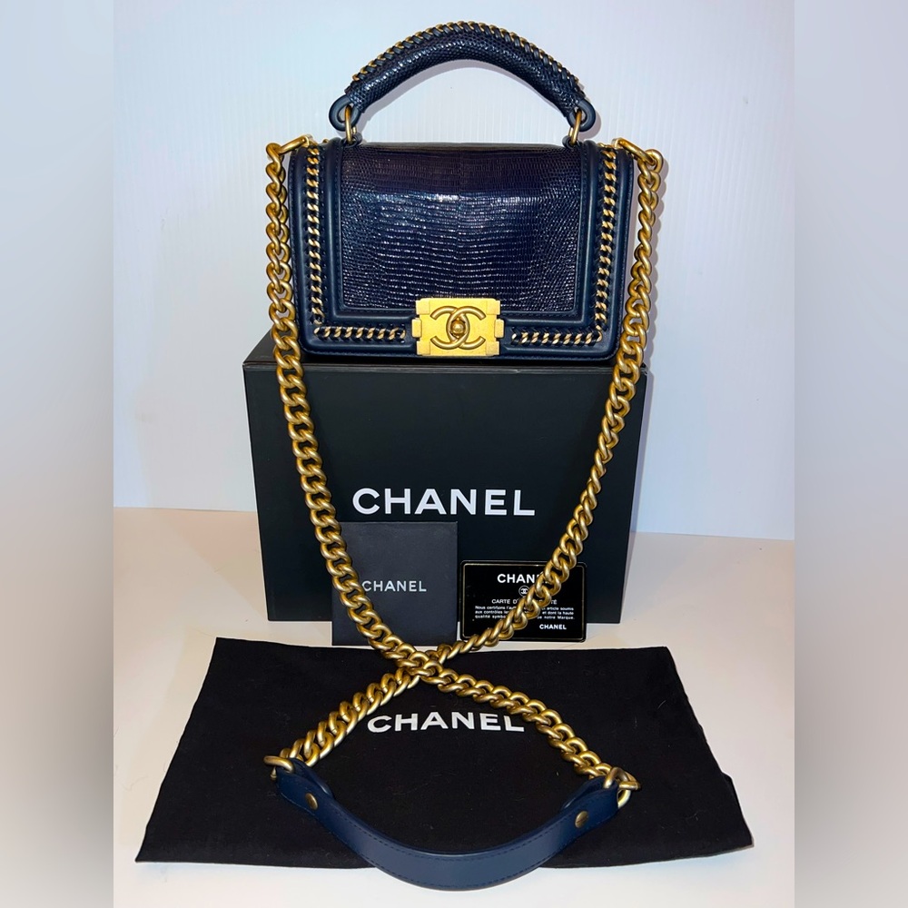 ‼️SOLD‼️Rare Chanel Lizard Boy Bag